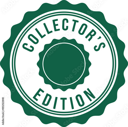 Green Collector's Edition Badge Icon – Exclusive Limited Edition Seal Vector Design