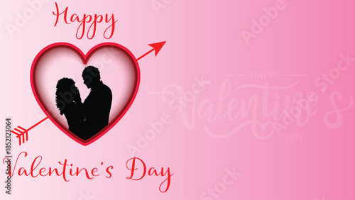Valentine s day promotion with pink hearts clouds and a fifty percent discount happy valentines day greeting card