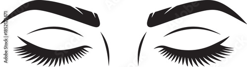 Expressive eyebrow and eyelash silhouette