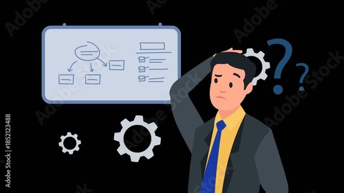 Confused businessman on alpha