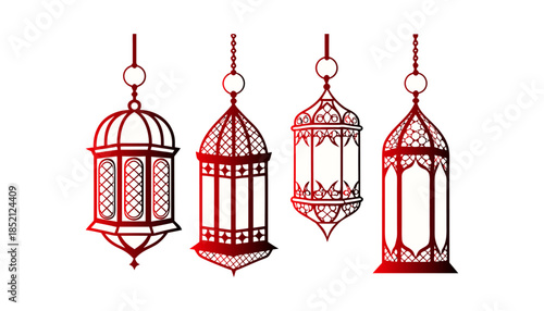 Hanging Lantern Vector Set – Ramadan & Islamic Decorative Lanterns