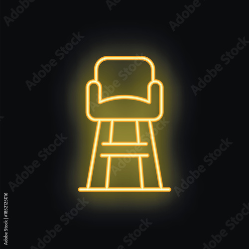 Vibrant neon sign illuminating a rollercoaster cart, evoking the thrill and excitement of amusement parks