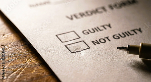 Verdict Form with Guilty and Not Guilty Checkboxes