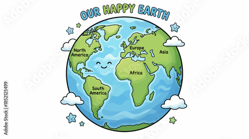 Six-Globe Earth Vector Illustration Showing Global Perspectives of Continents in Blue and White for Educational, Geographic, and International Graphic Design Use