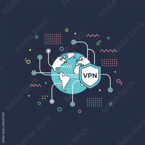 VPN Connection - Securing Global Network with Virtual Private Network.