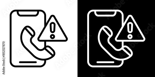 Vishing Icon Of Line Black And White Style Vector Illustration

