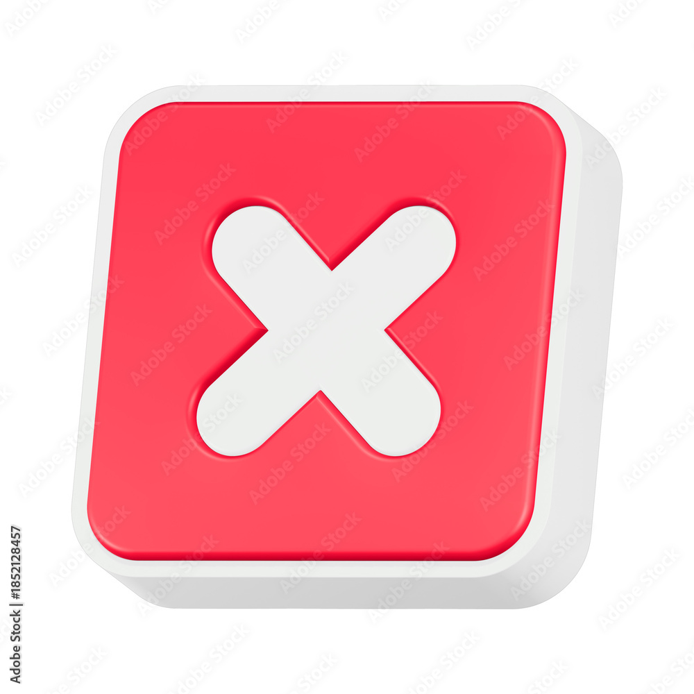 Obraz premium cross sign icon 3d render red button
