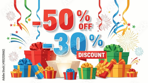 Festive Sale Promotion with Gifts and Discount Offers.