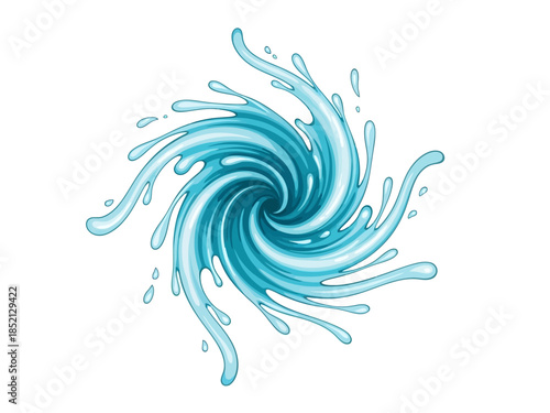 Dynamic Water Swirl Illustration for Refreshing Designs