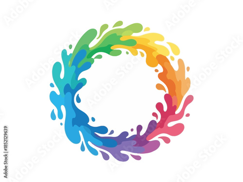 Vibrant Splash Circle A Colorful Burst of Energy in Circular Motion for Creative Designs