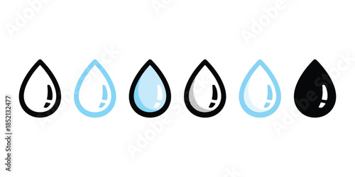 rain icon raindrops vector logo cartoon doodle half tone rainy day blue sky illustration design