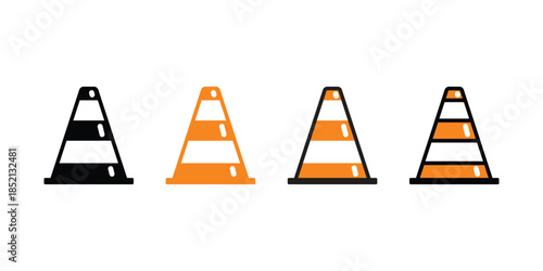 Traffic Cones icon Vector logo symbol illustration doodle