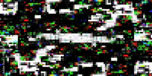 Glitch digital error signal background. 2D layout illustration