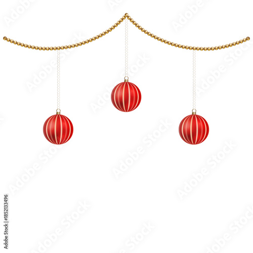 red and white christmas balls