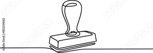 continuous line drawing of stamp symbol. abstract line art illustration, Rubber stamp Drawing, Stamp Line Style Icon Design. one line Icon drawing