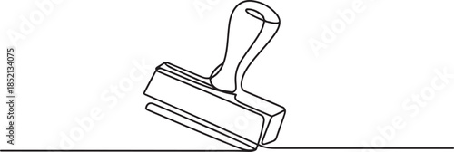 continuous line drawing of stamp symbol. abstract line art illustration, Rubber stamp Drawing, Stamp Line Style Icon Design. one line Icon drawing