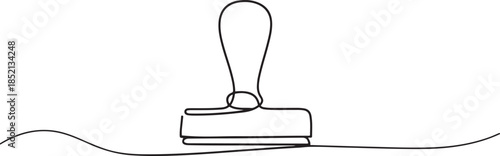 continuous line drawing of stamp symbol. abstract line art illustration, Rubber stamp Drawing, Stamp Line Style Icon Design. one line Icon drawing