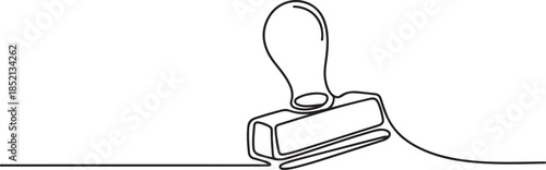 continuous line drawing of stamp symbol. abstract line art illustration, Rubber stamp Drawing, Stamp Line Style Icon Design. one line Icon drawing