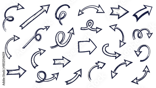 Hand Drawn Arrows Vector Illustration Set for Creative Design Projects