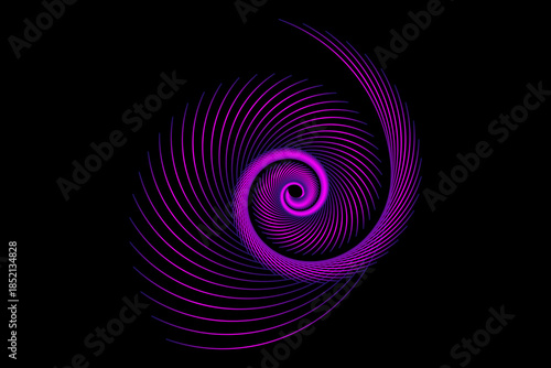 Abstract spiral rotating and twisting lines, computer generated background, 3D rendering background