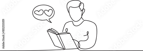 A storyteller is dedicated to creating original stories to grow businesses. Author of various works that help promote a brand or product. one line Icon drawing