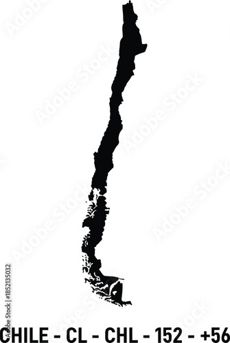 Map of chile with country code