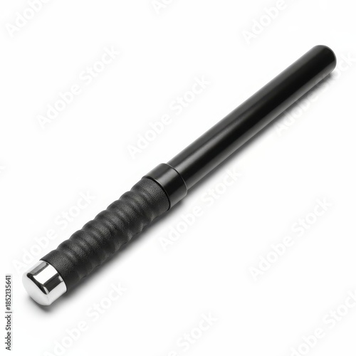 Wallpaper Mural A sleek black baton with a textured grip, designed for law enforcement or personal protection. Torontodigital.ca