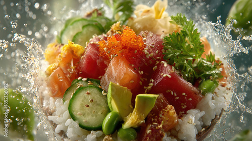 Fresh salad with tomatoes cucumbers and leafy greens
