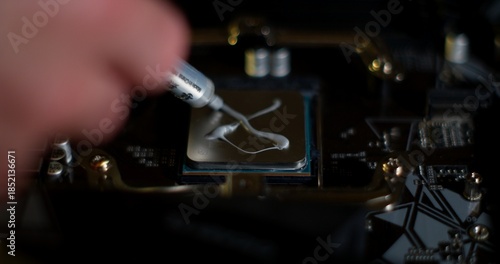 Thermal Paste Application on Computer Processor
