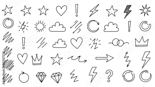Hand Drawn Doodle Vector Elements Set for Creative Designs