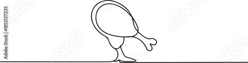 Chicken leg icon one line continuous drawing vector. One line chicken thigh icon. one line Icon drawing