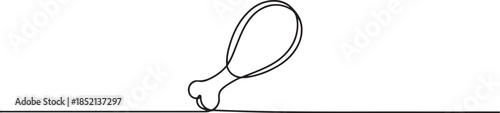Chicken leg icon one line continuous drawing vector. One line chicken thigh icon. one line Icon drawing