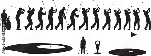 Golf swing sequence silhouette elements