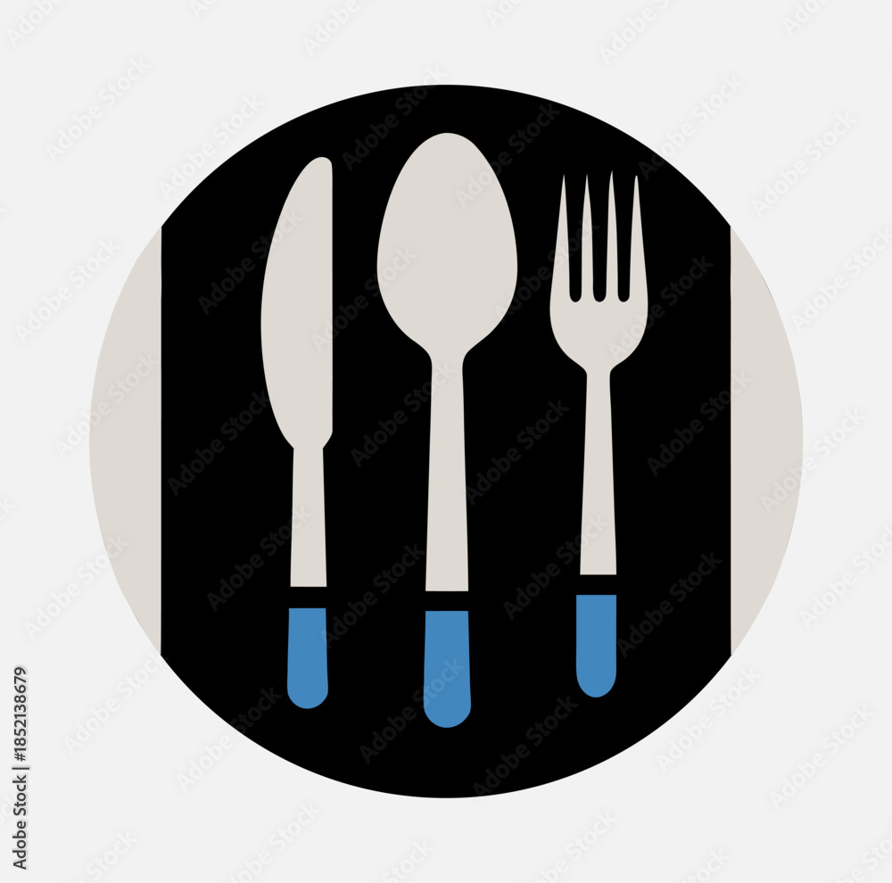 Fototapeta premium Restaurant Menu Cutlery Icon