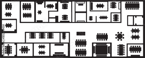 Conference room layout plan icon