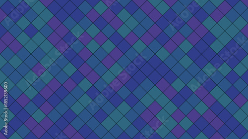 Geometric mosaic pattern in shades of blue and purple for a modern background.