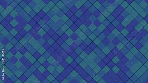 Geometric pattern of interlocking diamonds in shades of blue and teal.