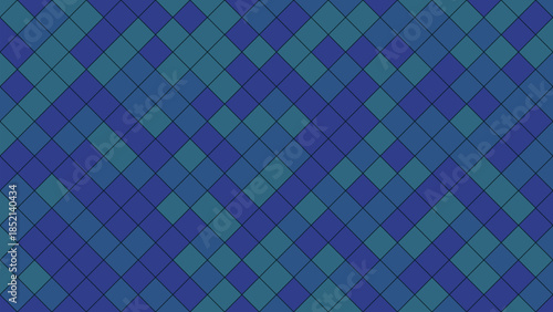 Abstract geometric pattern of interlocking diamonds in shades of blue and green.