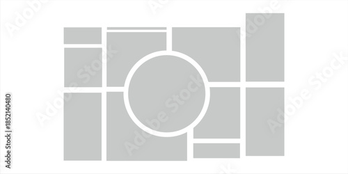 Pictures or photos frame collage. comics page grid layout abstract photo frames and digital photo wall template