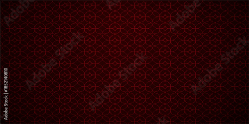 Seamless red and black leather texture pattern featuring a dark vintage floral ornament vector design for a retro textile wallpaper or Christmas backdrop