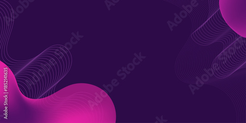 Abstract dark purple background with vibrant pink fluid liquid shapes and elegant thin topographic contour lines for modern digital banners and creative posters.
