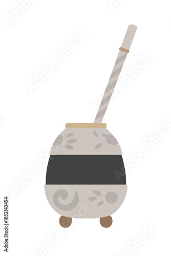 Yerba mate gourd with bombilla for tea