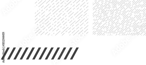 Slash line diagonal line, dashed border, geometric angle ornament. Tilt strip decorative pattern. 