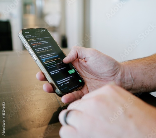 SMS Tolls Scam Text Simulation Concept - Smishing Attacks Threaten Action for Unpaid Tolls to Collect Sensitive Information and Financial Data Concept