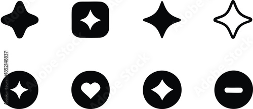 Sparkle & Symbol Icon Set – Minimalist UI Elements for Navigation and Expression