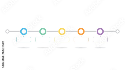 Colorful infographic template with blank boxes for business presentation