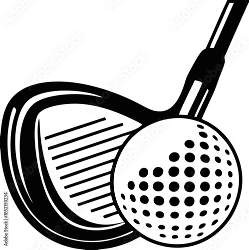 Golf Club and Ball Equipment Sport Illustration