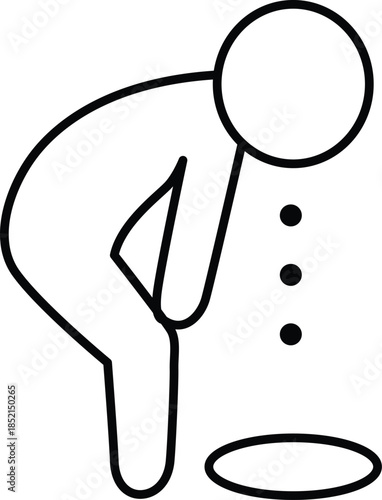 Person bending over to pick up an object Vector