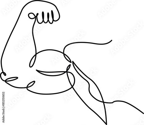 Muscular arm flexing Vector