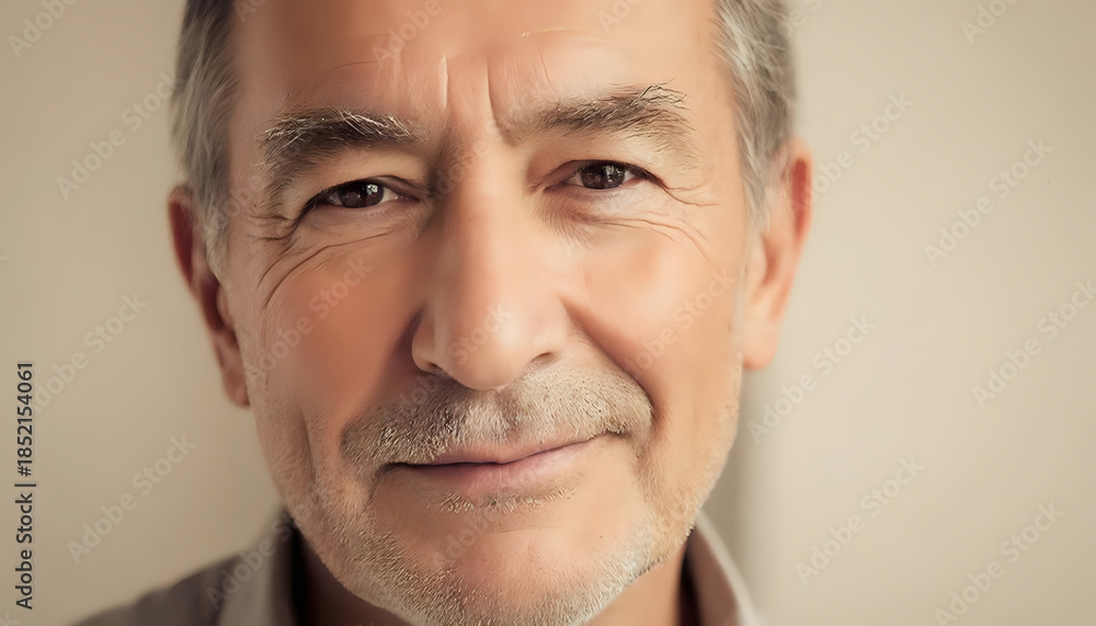 Fototapeta premium Random photo effects of a mature person for whom age imparts a special, elegantly refined taste of happiness